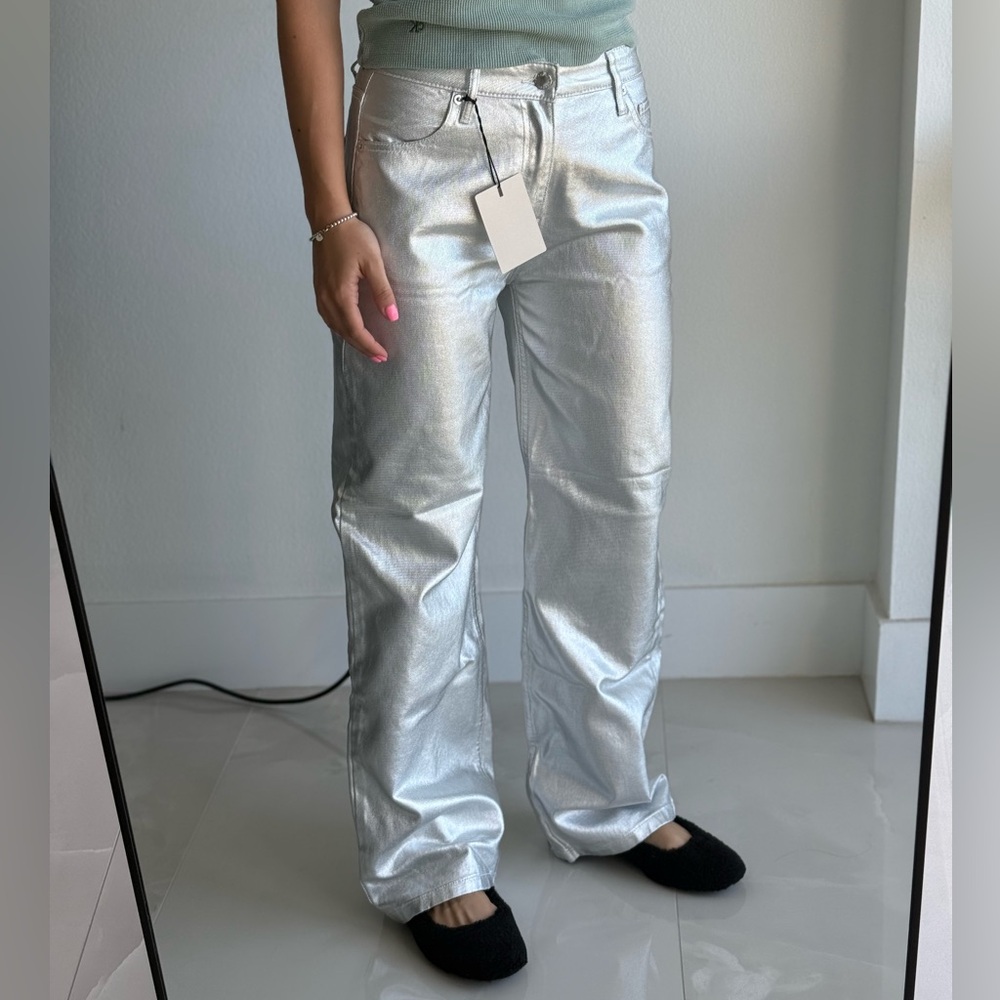 Shiny Silver Women’s Pants